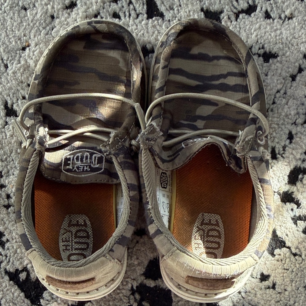 Hey Dude Kids Brown Camo Moccasins